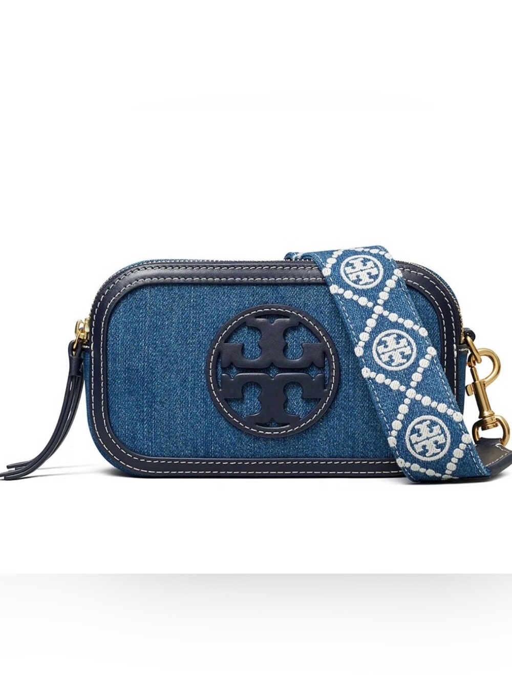 Tory Burch Miller Denim Mini Crossbody Bag with Dust Bag - Picture 14 of 16